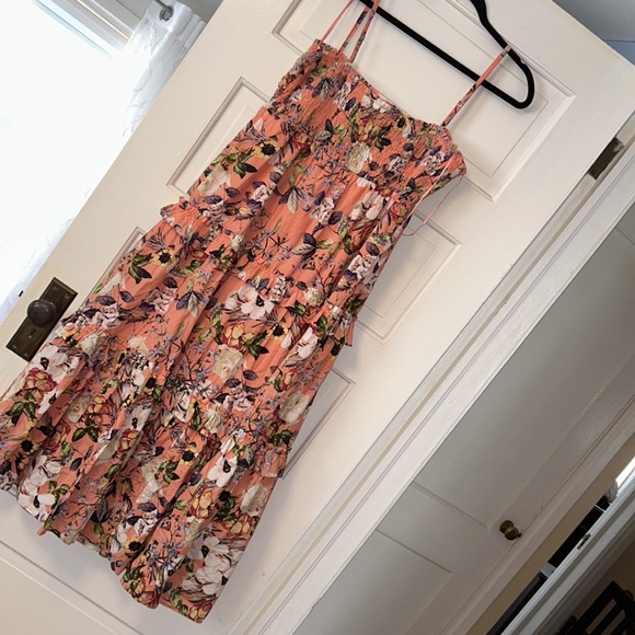 Large INC ruffle floral smocked dress - Picture 2 of 5